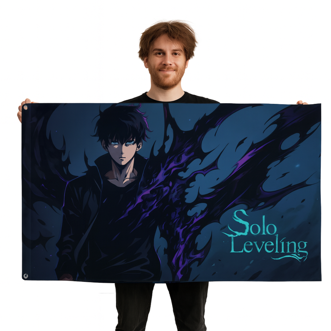 Drapeau Sung Jinwoo "Souverain Des Ombres" – Solo Leveling™