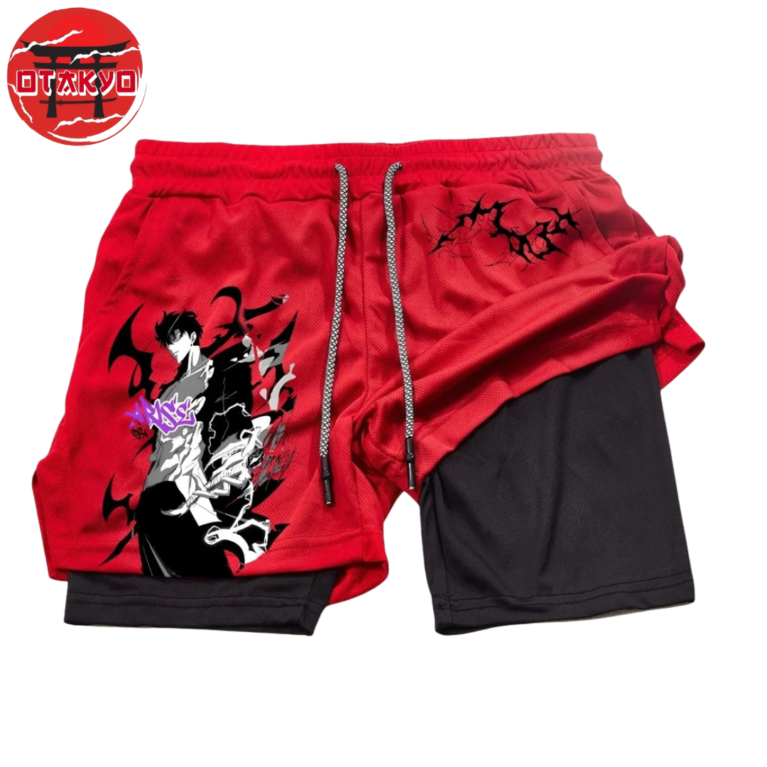 Short Jinwoo Rouge "Maître Des Ombres" - Solo Leveling™