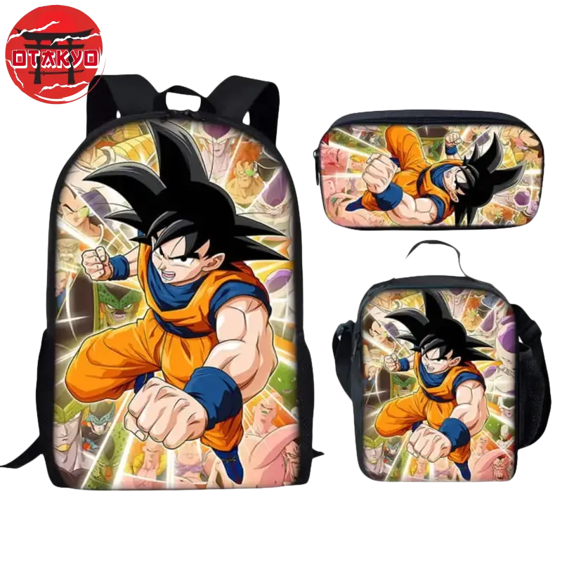 Cartable avec Trousse et Sacoche Goku vs Méchants - Dragon Ball Z™