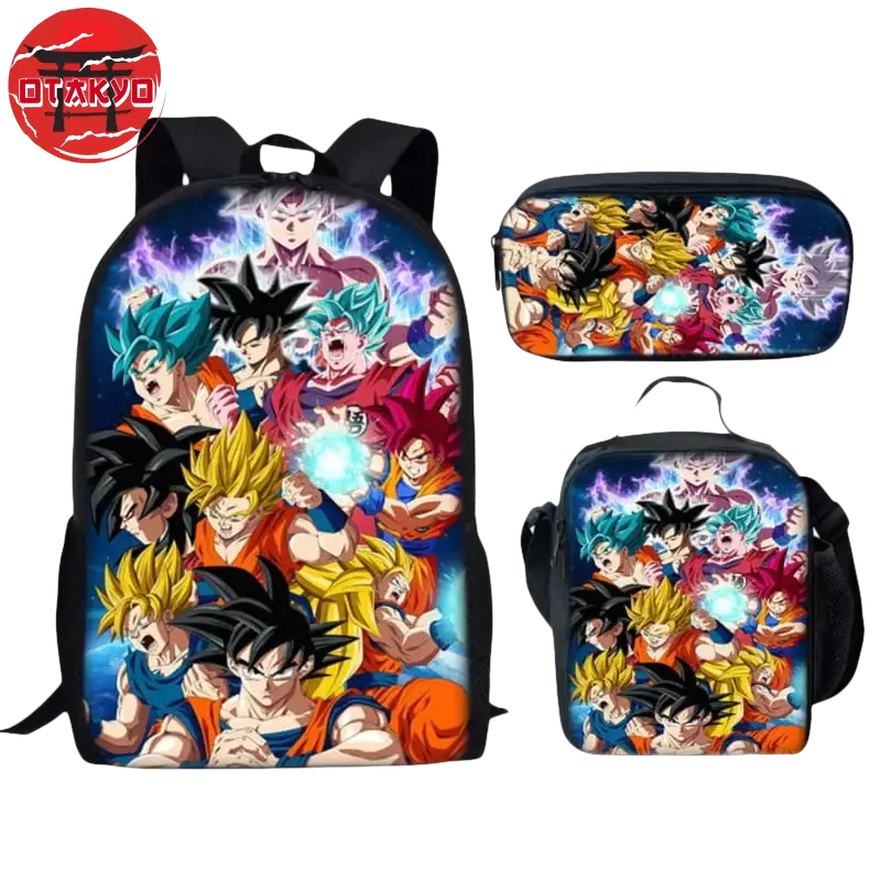 Cartable avec Trousse et Sacoche Goku's Transformations - Dragon Ball Z™