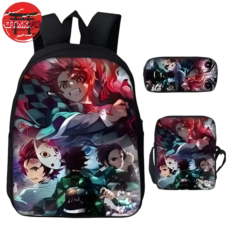 Cartable avec Trousse et Sacoche Kamado Tanjiro - Demon Slayer™