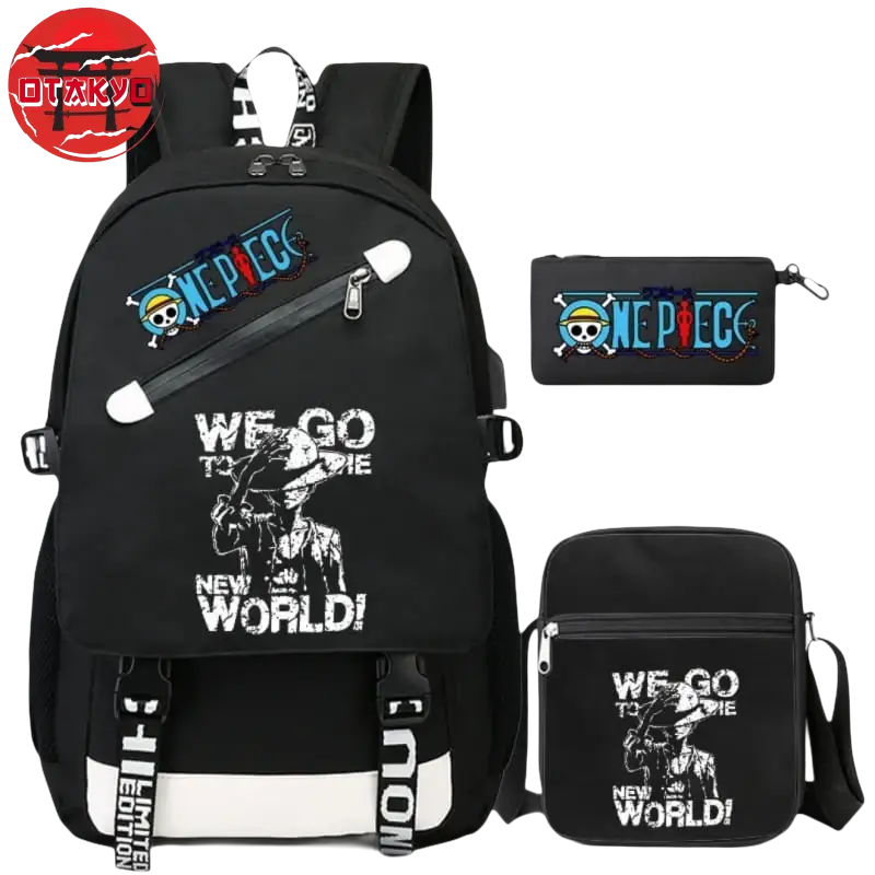 Cartable avec Trousse et Sacoche Luffy New World - One Piece™
