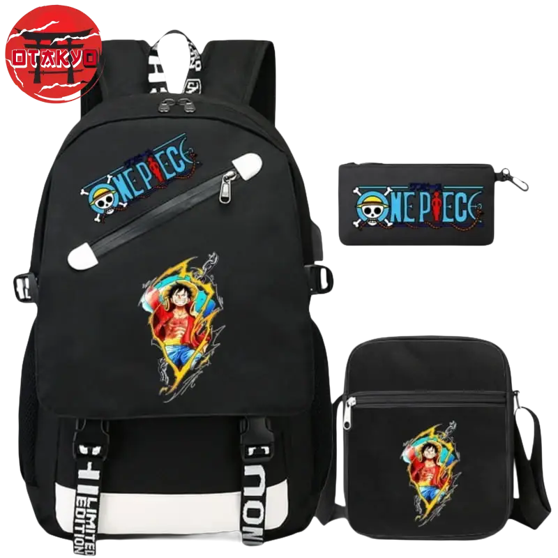 Cartable avec Trousse et Sacoche Luffy roi des Pirates - One Piece™