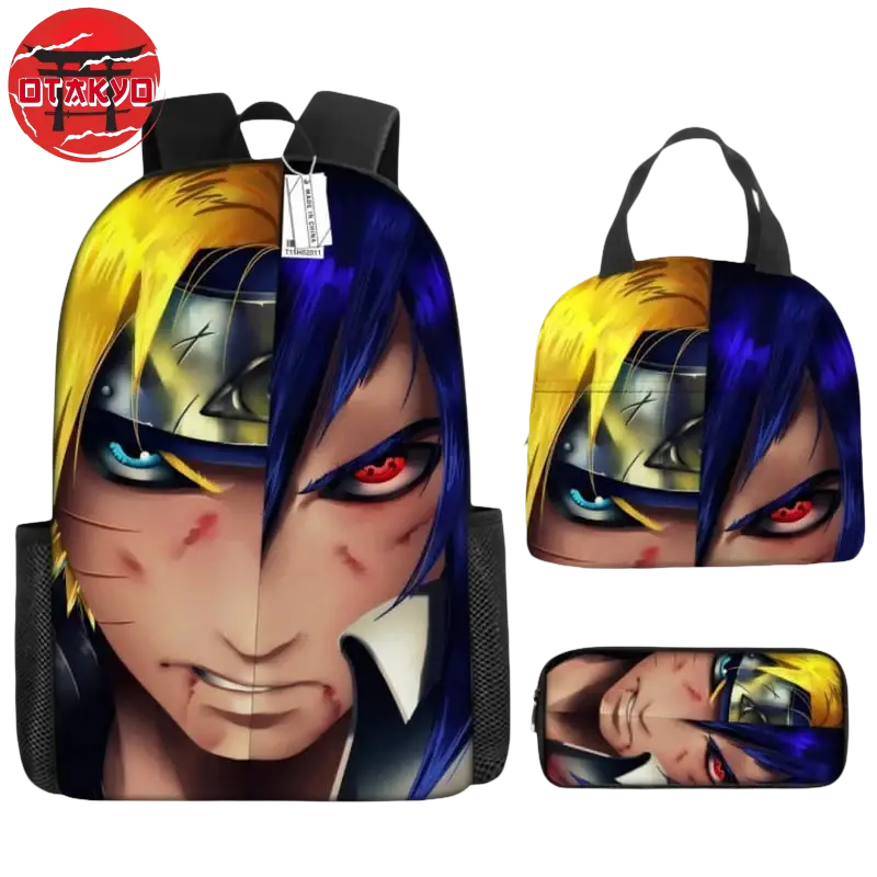 Cartable avec Trousse et Sacoche Naruto VS Sasuke - Naruto Shippuden™