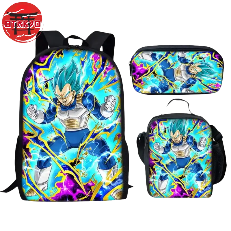 Cartable avec Trousse et Sacoche Vegeta SSJ Blue - Dragon Ball Z™