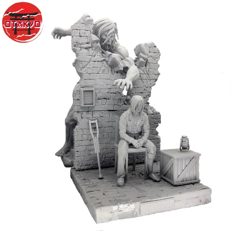 Figurine en résine Titan Assailant et Eren Jaeger - Attaque des Titans
