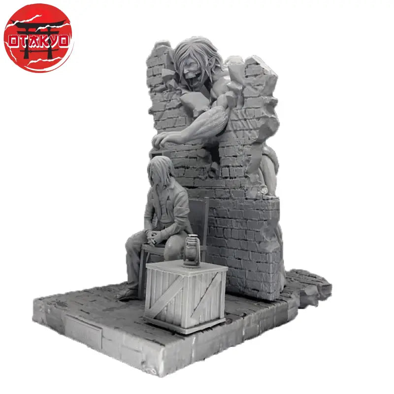 Figurine en résine Titan Assailant et Eren Jaeger - Attaque des Titans