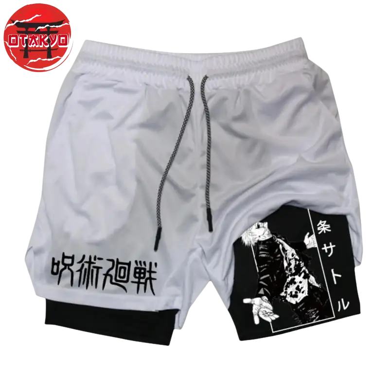 Short Gojo "Pouvoir de l'Infini" Blanc et Noir - Jujutsu Kaisen™