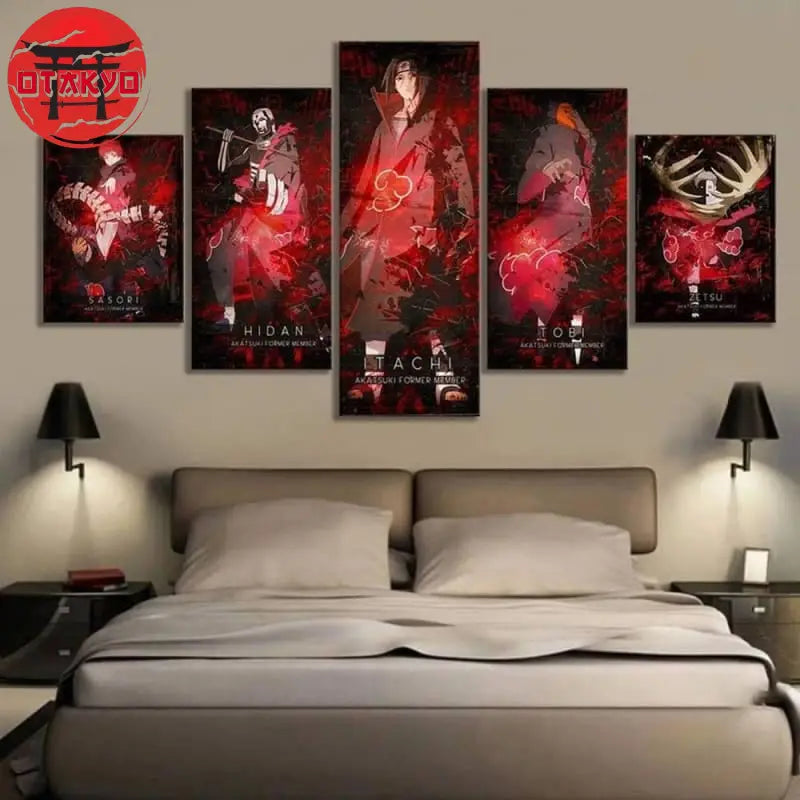 tableau-naruto-akatsuki-itachi-tobi-obito-zetsu-hidan-sasori-salon-décoration-cadre