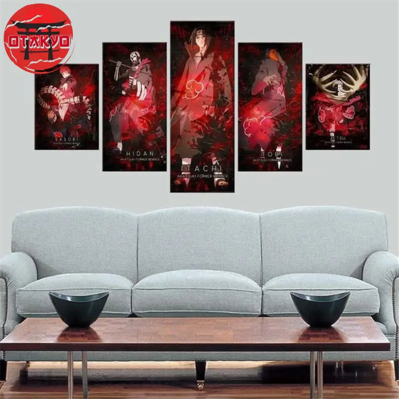 tableau-naruto-akatsuki-itachi-tobi-obito-zetsu-hidan-sasori-salon-décoration-cadre