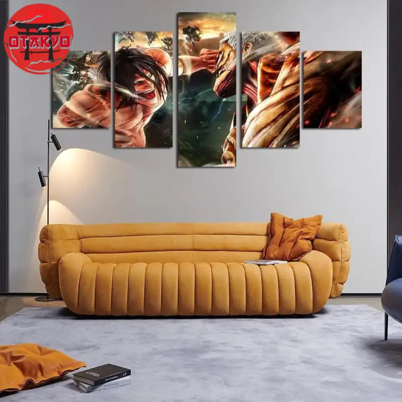 Tableau Eren vs Reiner - Attaque des titans™