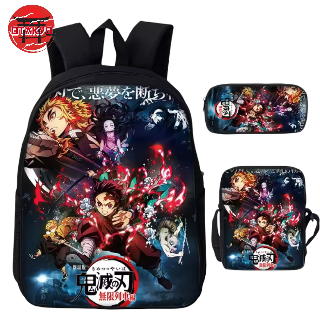 Cartable avec Trousse et Sacoche Tanjiro Le Train de L'Infini - Demon Slayer™