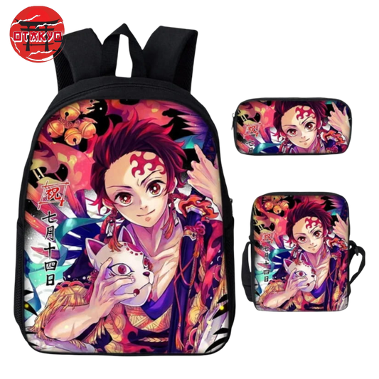 Cartable avec Trousse et Sacoche Tanjiro Pillier du Soleil - Demon Slayer™