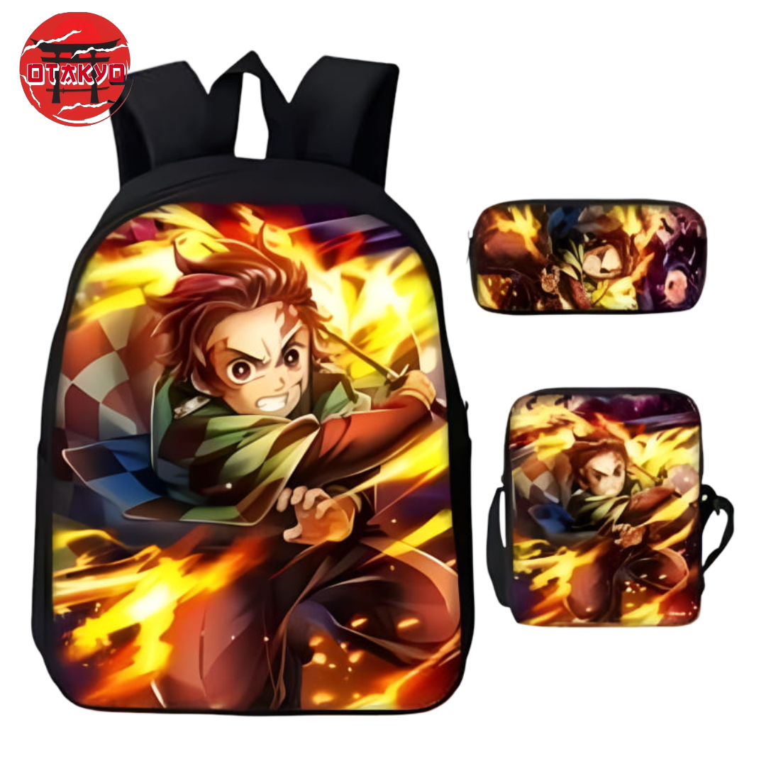 Cartable avec Trousse et Sacoche Tanjiro Souffle du Soleil - Demon Slayer™
