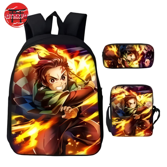 Cartable avec Trousse et Sacoche Tanjiro Souffle du Soleil - Demon Slayer™
