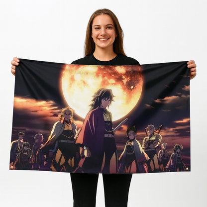 Drapeau Piliers "Sous La Lune Sanglante" - Demon Slayer™