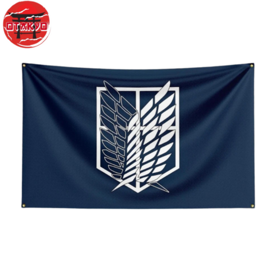 Drapeau Bataillon D’Exploration "Emblème Des Ailes De La Liberté" - L’Attaque Des Titans™