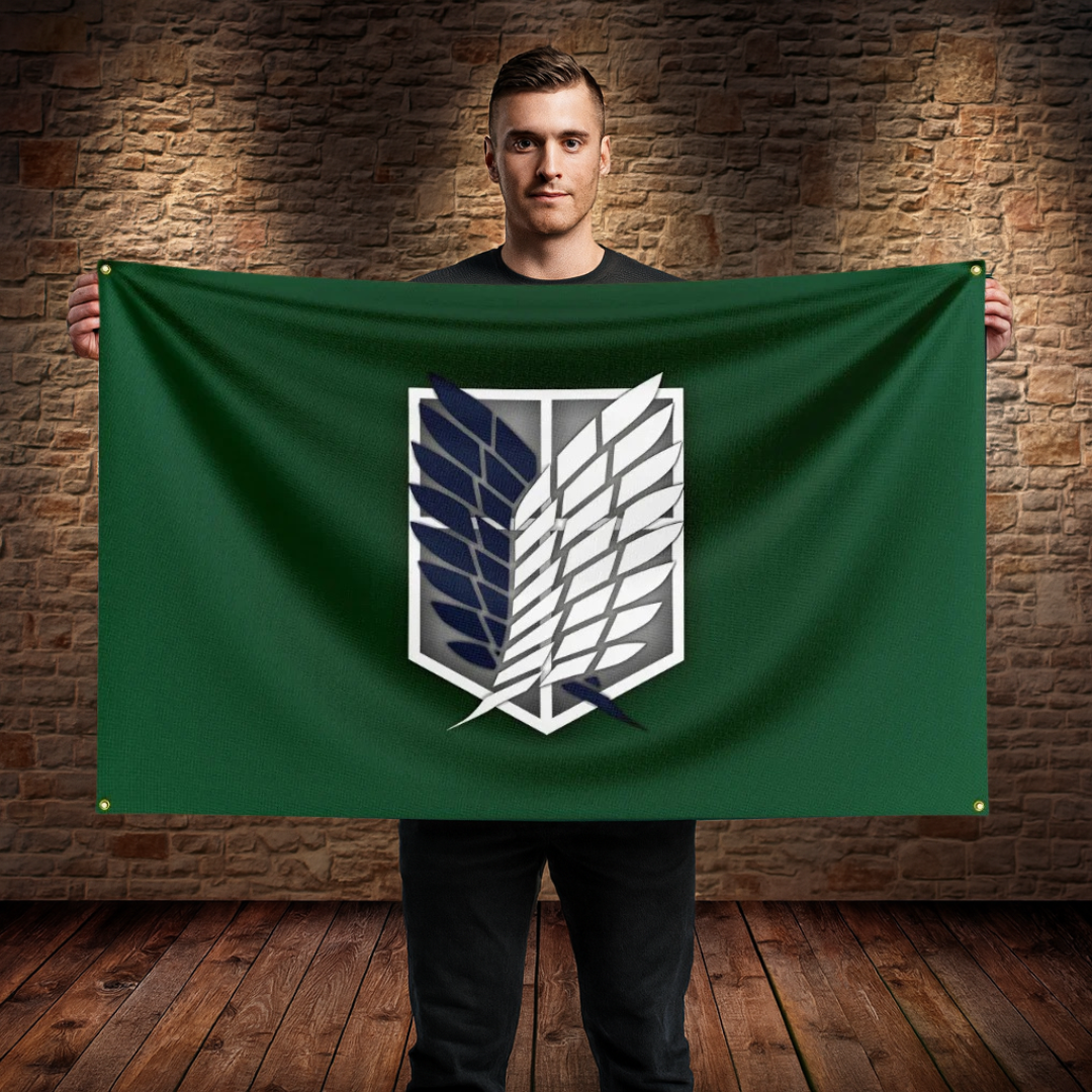 Drapeau Blason Des Ailes De La Liberté - L’Attaque Des Titans™