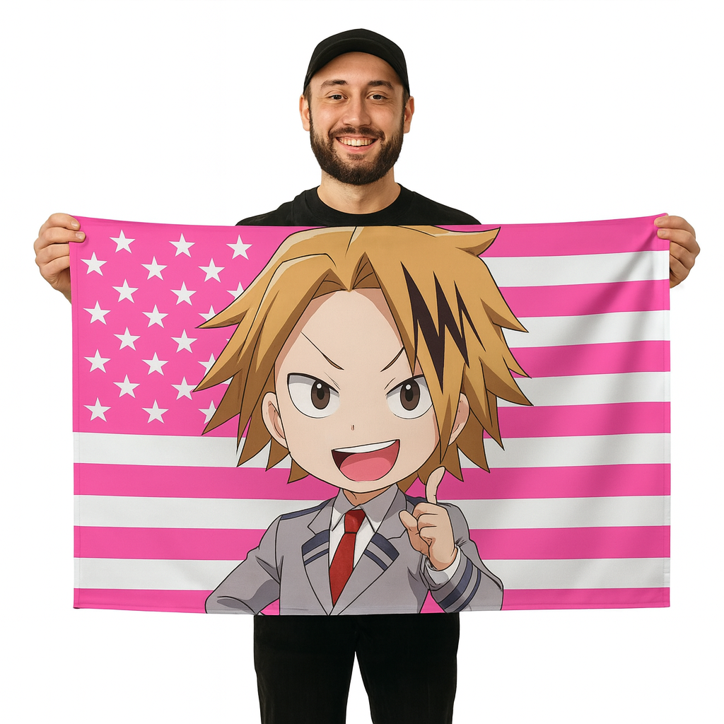 Drapeau Denki Kaminari "Style Chibi Étudiant" – My Hero Academia™