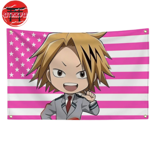 Drapeau Denki Kaminari "Style Chibi Étudiant" - My Hero Academia™