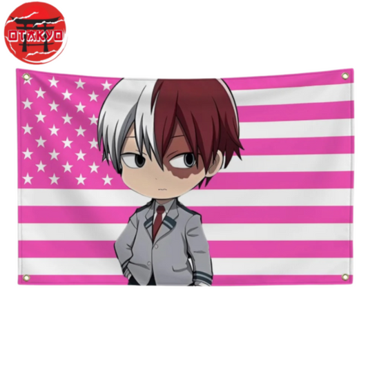 Drapeau Shoto Todoroki "Style Chibi Étudiant" - My Hero Academia™