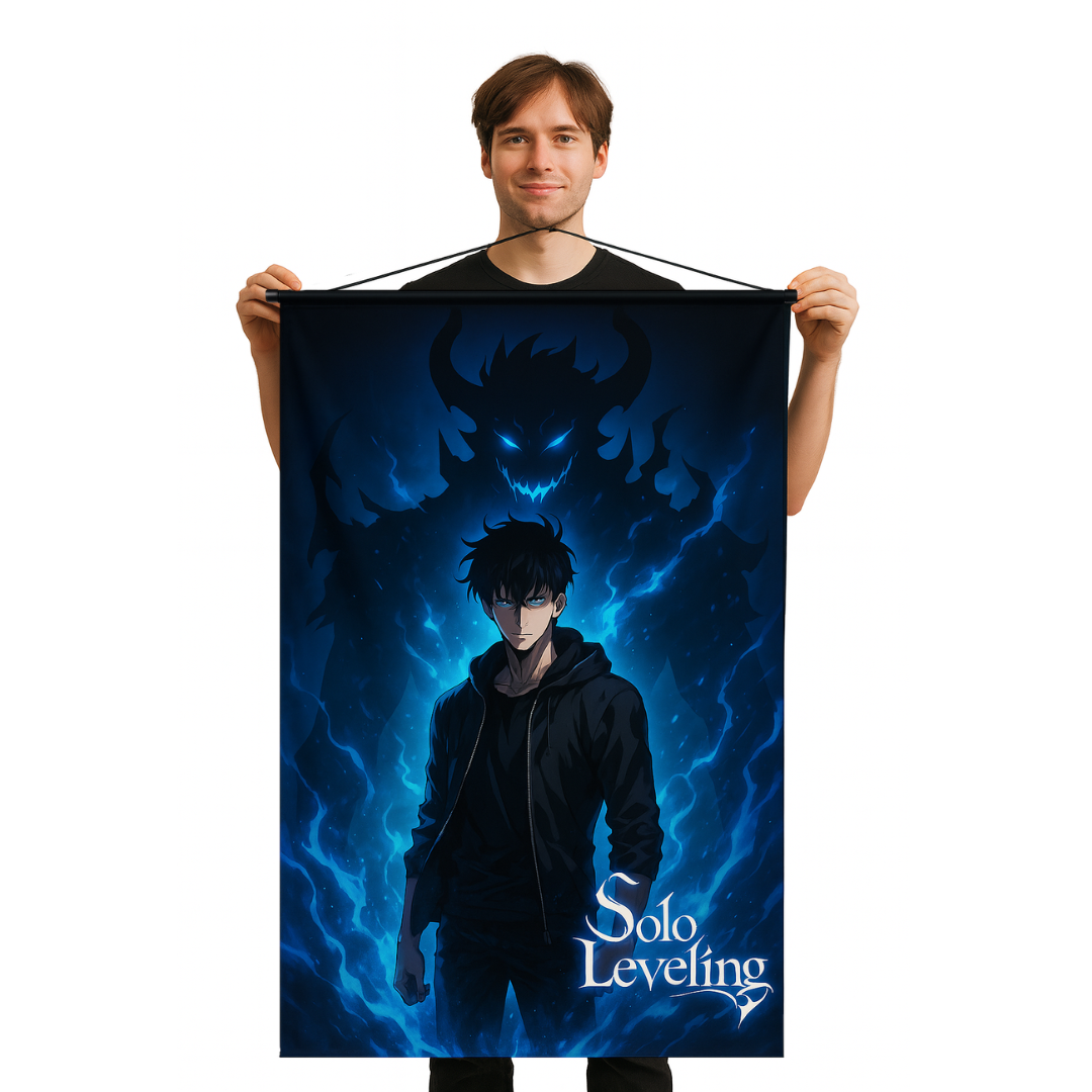 Drapeau Sung Jinwoo "Ombre Du Monarque" – Solo Leveling™