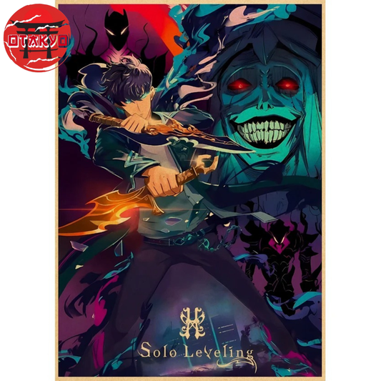 Poster Sung Jinwoo "Combat Contre Le Roi Des Morts" – Solo Leveling™