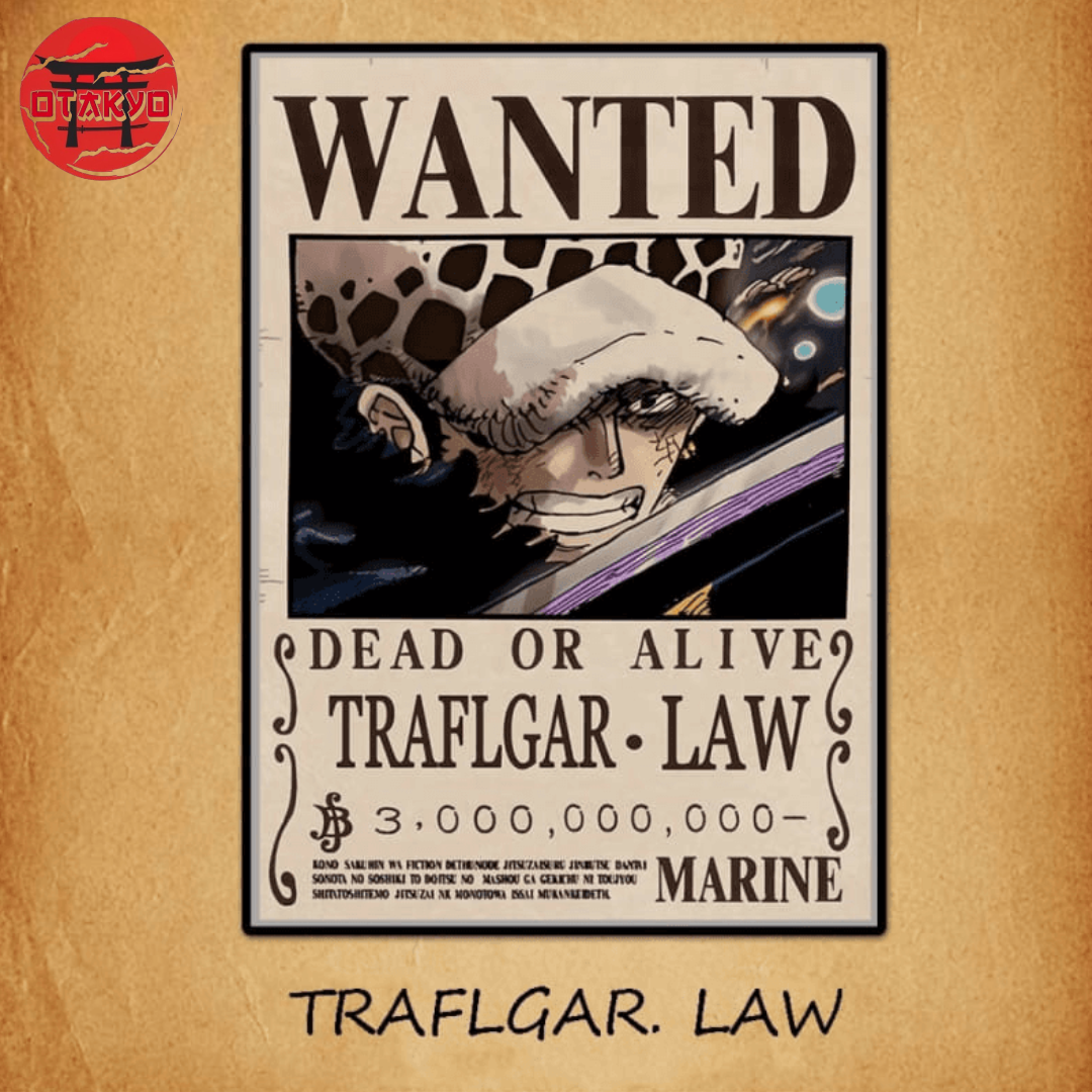 Poster Wanted Trafalgar D. Water Law - One Piece™