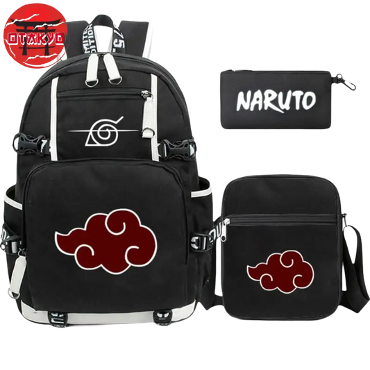 Cartable avec Trousse et Sacoche Akatsuki - Naruto Shippuden™