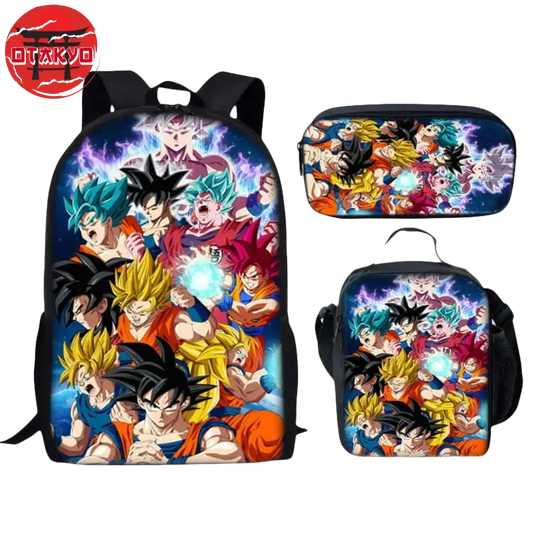 Cartable avec Trousse et Sacoche Goku's Transformations - Dragon Ball Z™