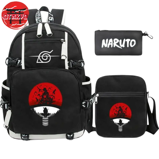 Cartable avec Trousse et Sacoche Itachi Uchiwa - Naruto Shippuden™