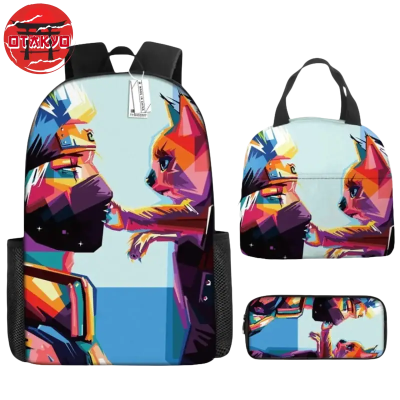 Cartable avec Trousse et Sacoche Kakashi x Kurama Pop Art - Naruto Shippuden™
