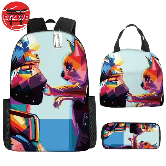 Cartable avec Trousse et Sacoche Kakashi x Kurama Pop Art - Naruto Shippuden™