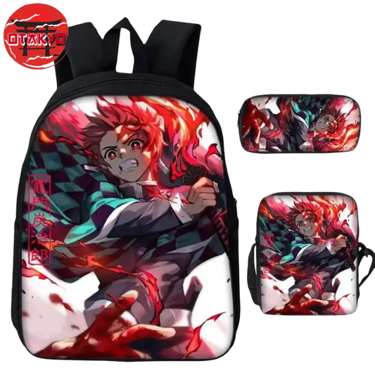 Cartable avec Trousse et Sacoche Le Souffle du Soleil - Demon Slayer™