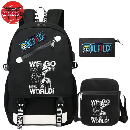 Cartable avec Trousse et Sacoche Luffy New World - One Piece™