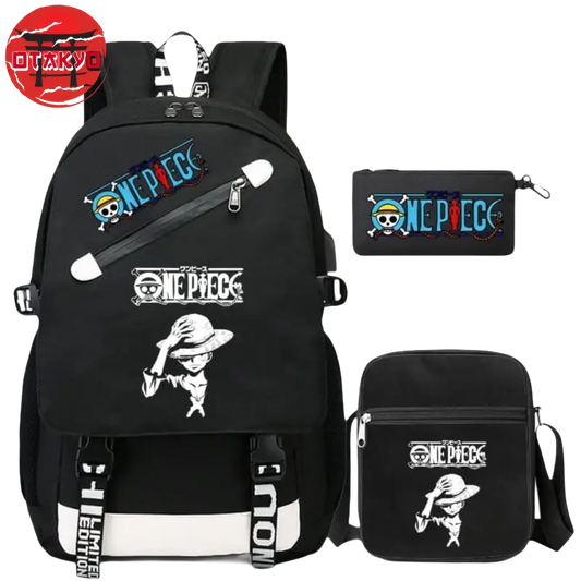 Cartable avec Trousse et Sacoche Monkey D. Luffy - One Piece™