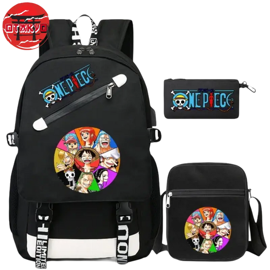 Cartable avec Trousse et Sacoche Mugiwara - One Piece™
