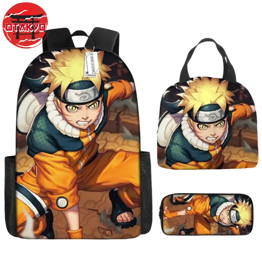 Cartable avec Trousse et Sacoche Naruto 1ère Forme - Naruto Shippuden™
