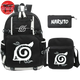 Cartable avec Trousse et Sacoche Symbole de Konoha - Naruto Shippuden™