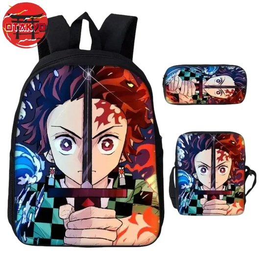 Cartable avec Trousse et Sacoche Tanjiro le Chasseur de Démon - Demon Slayer™