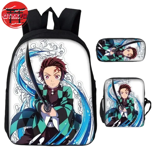 Cartable avec Trousse et Sacoche Tanjiro Le Pilier de L'Eau - Demon Slayer™