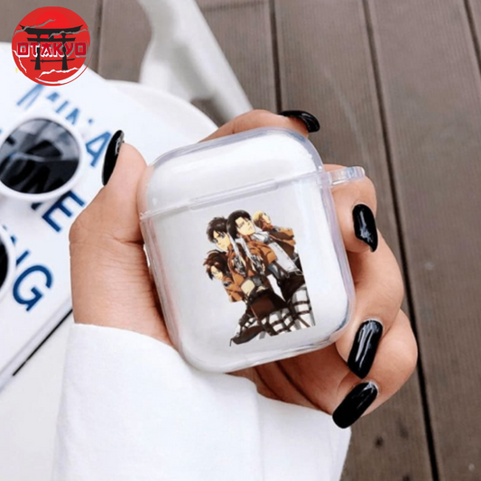 Coque Airpods Livaï, Eren et Hansi - Attaque des Titans™
