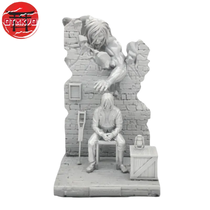 Figurine en résine Titan Assailant et Eren Jaeger - Attaque des Titans