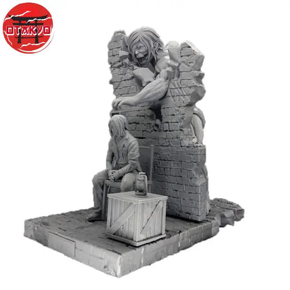 Figurine en résine Titan Assailant et Eren Jaeger - Attaque des Titans