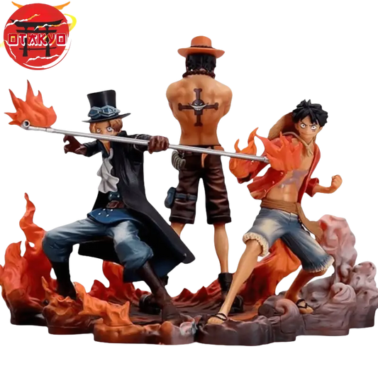 Figurine des 3 frères Luffy, Ace et Sabo du célèbre manga One Piece™