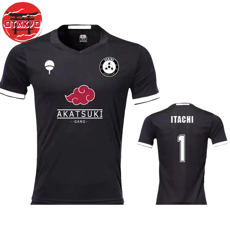 Maillot de Foot Itachi Uchiwa Noir - Naruto Shipudden™