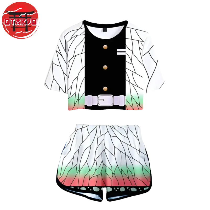 Pyjama Femme Kocho Blanc et Noir - Demon Slayer™