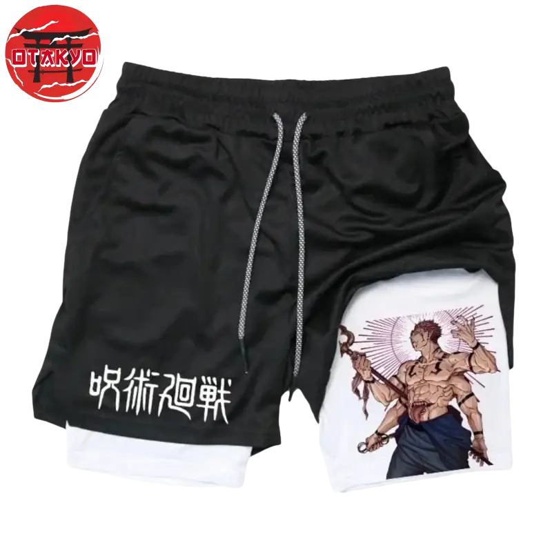 Short Sukuna "Réincarnation" Noir et Blanc- Jujutsu Kaisen™