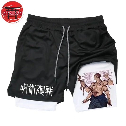 Short Sukuna "Réincarnation" Noir et Blanc- Jujutsu Kaisen™