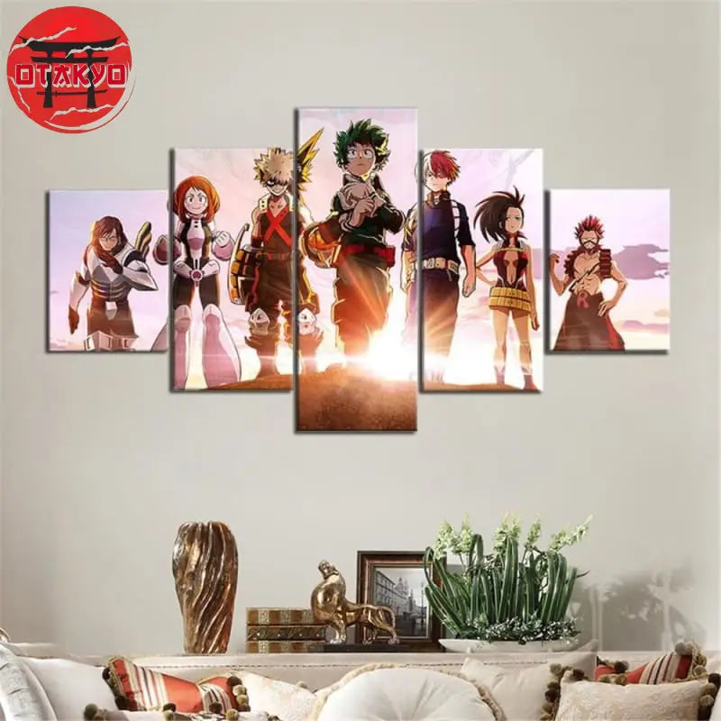 tableau-my-hero-academia-all-stars-momo-ochaco-tenya-shoto-bakugo-izuku-